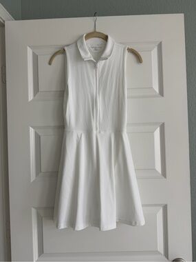 Travis Mathew White Sleeveless Zip Polo Dress